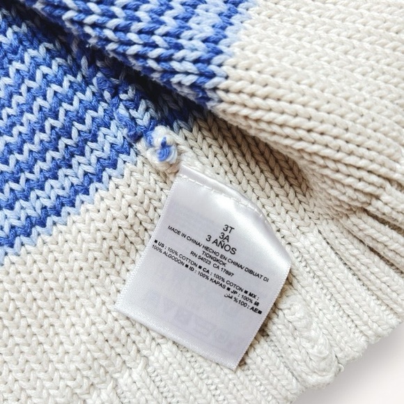 Old Navy Blue Striped Open Front Cardigan Sweater 3T - Picture 4 of 4